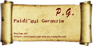 Palágyi Geraszim névjegykártya